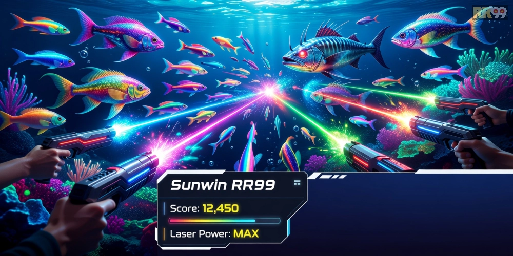 Hình ảnh gameplay bắn cá trên Sunwin rr99 với hiệu ứng sống động