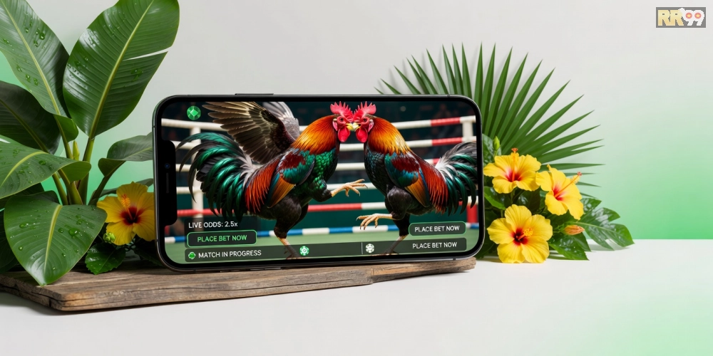 Giao diện ứng dụng di động xem đá gà trực tuyến rr99 trên nền tảng FB88