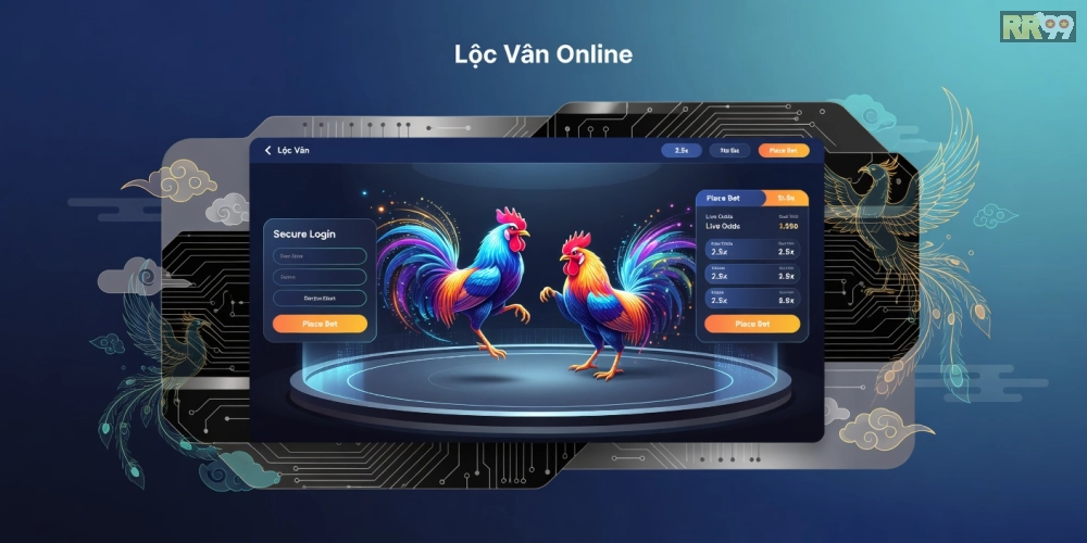 Hình ảnh minh họa khái niệm đá gà trực tuyến hiện đại và an toàn