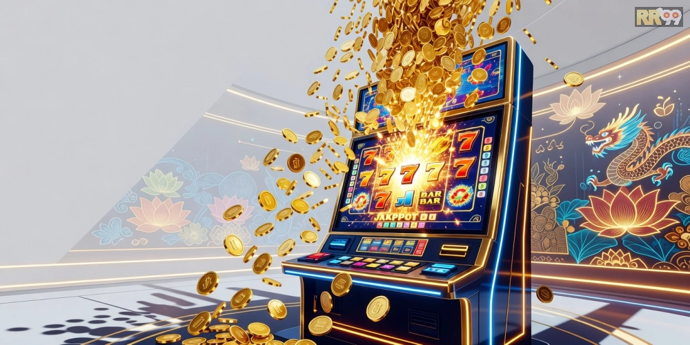Hình ảnh minh họa khái niệm game nổ hũ rr99 với jackpot hấp dẫn