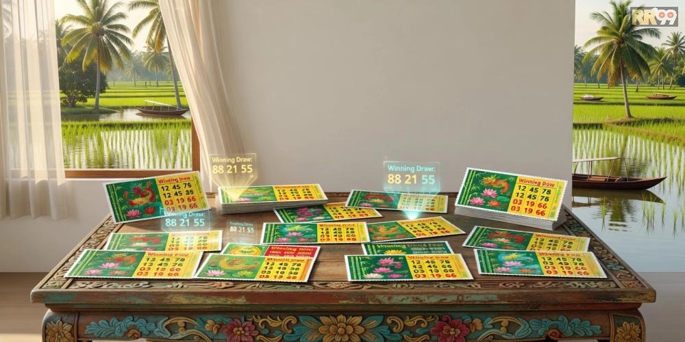 Minh họa khái niệm xổ số Cần Thơ RR99 với các yếu tố truyền thống và hiện đại