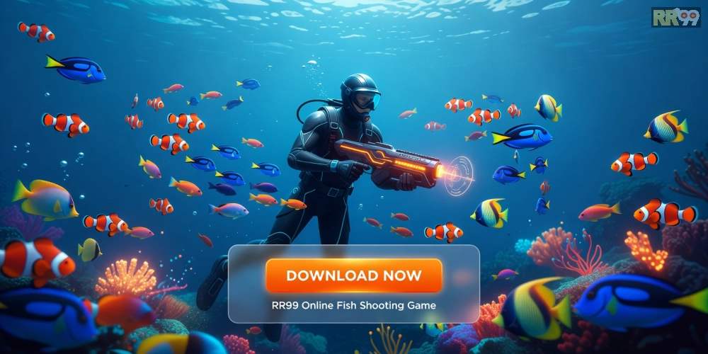 Minh họa khái niệm tải game bắn cá online RR99 với giao diện sống động