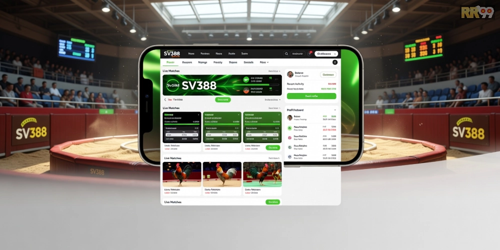 Minh họa giao diện trang đá gà SV388 với tính năng cá cược trực tiếp