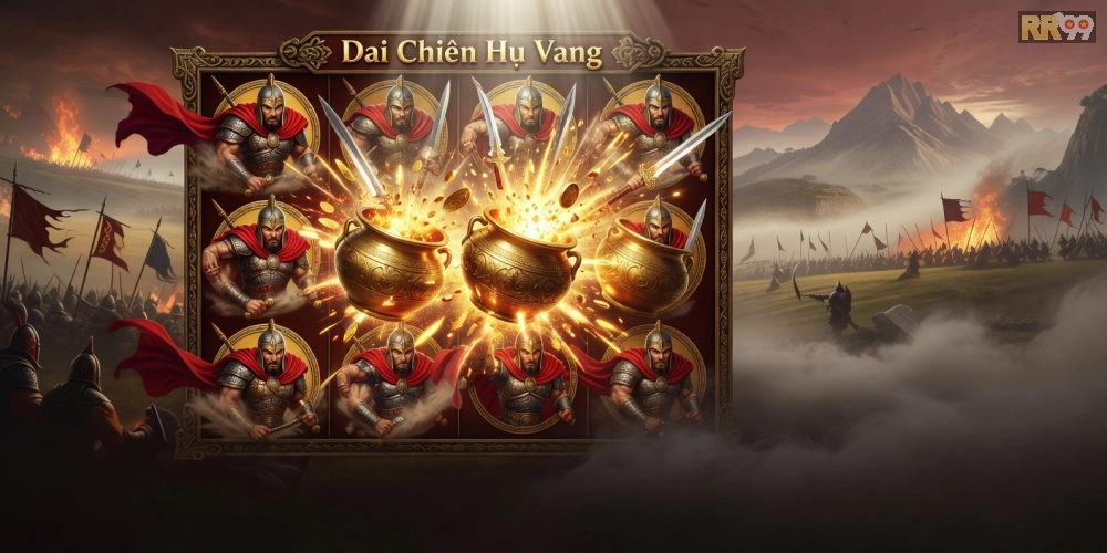 Hình ảnh gameplay Đại Chiến Hũ Vàng với hiệu ứng nổ hũ sống động